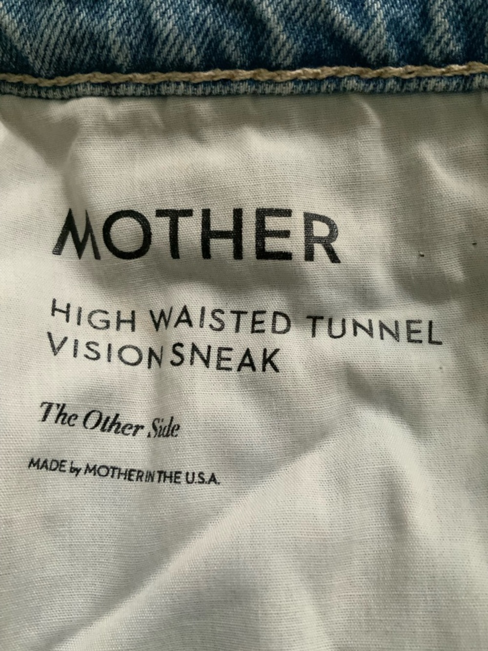 MOTHER SUPERIOR Jeans High-Waisted Tunnel Vision Sneak Other Side Blue Size 28 - Picture 12 of 13